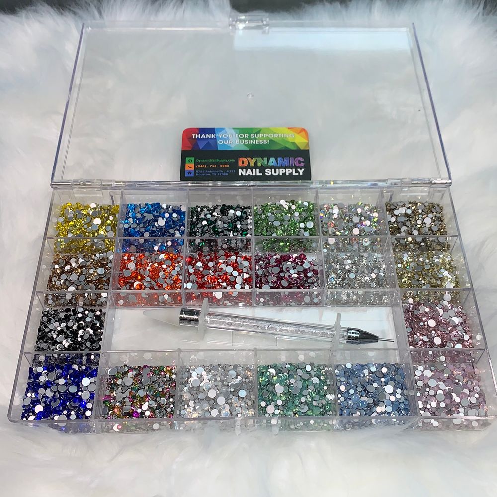 Multi Color Rhinestone Set — 20 Colors, Mixed Sizes Kit