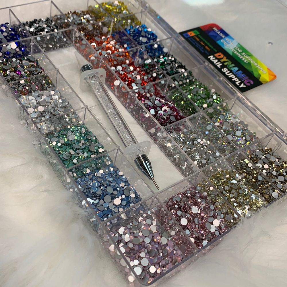 mixed color nail rhinestone kit - 2