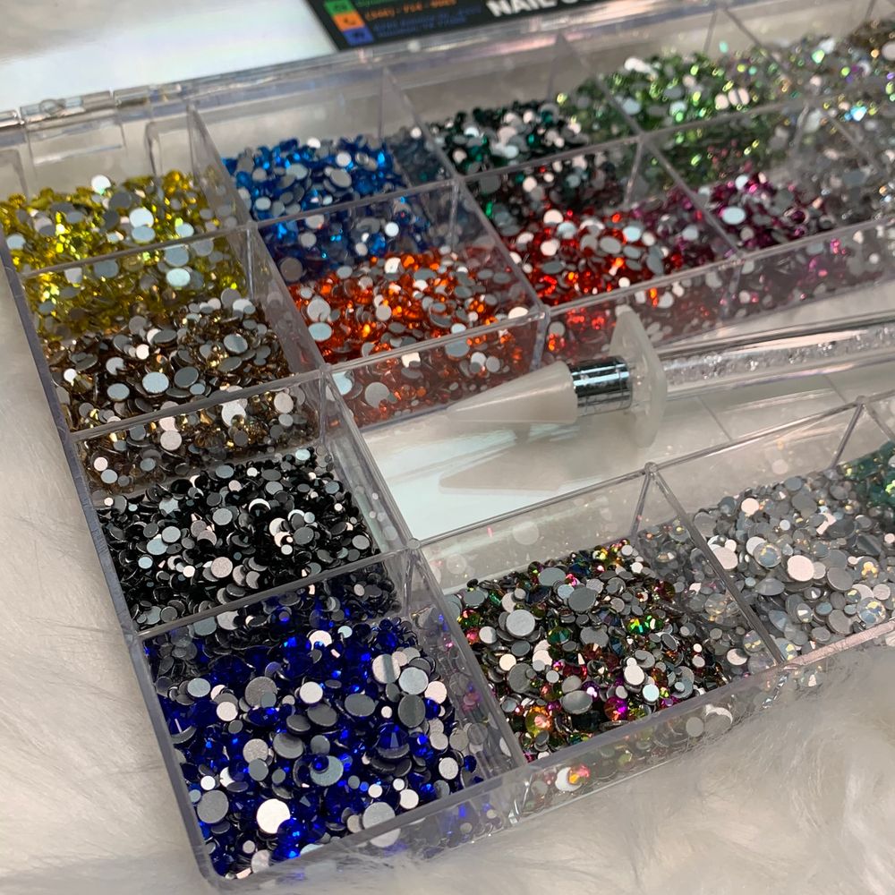 mixed color nail rhinestone kit - 6