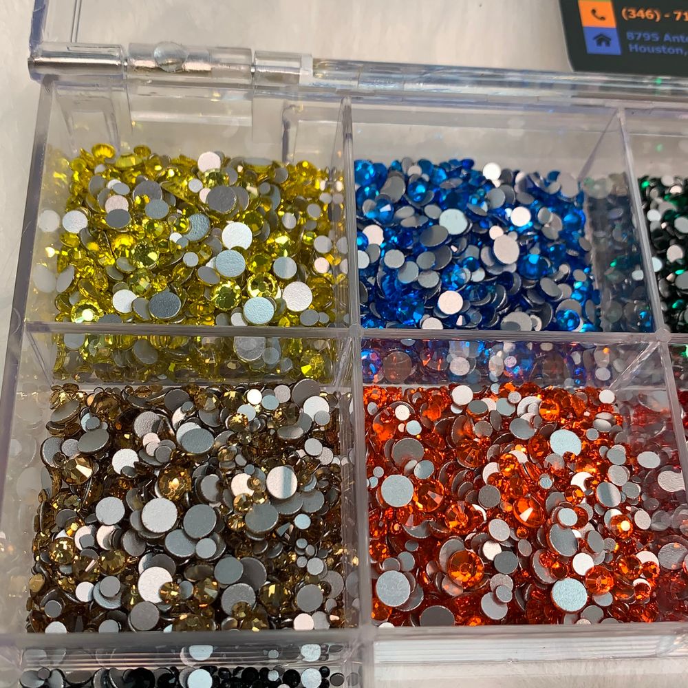 mixed color nail rhinestone kit - 7