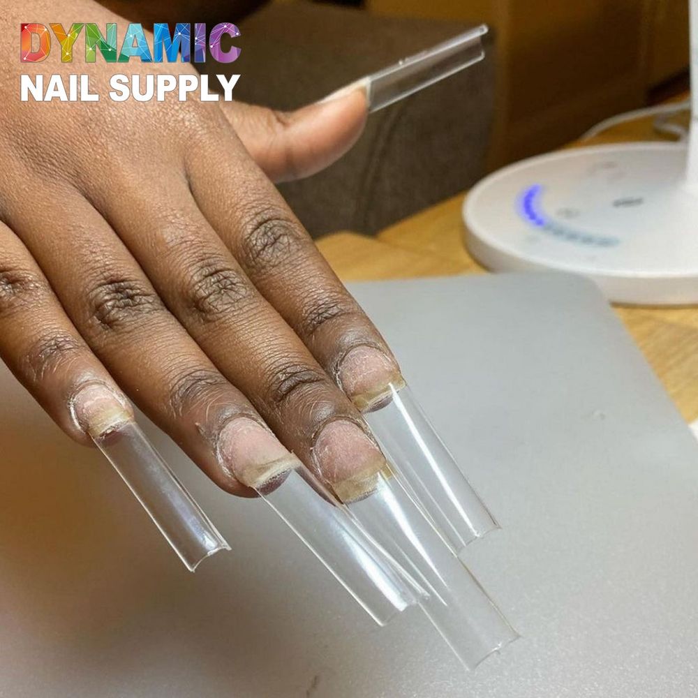 Clear XXL square C-curve nail tips - 11