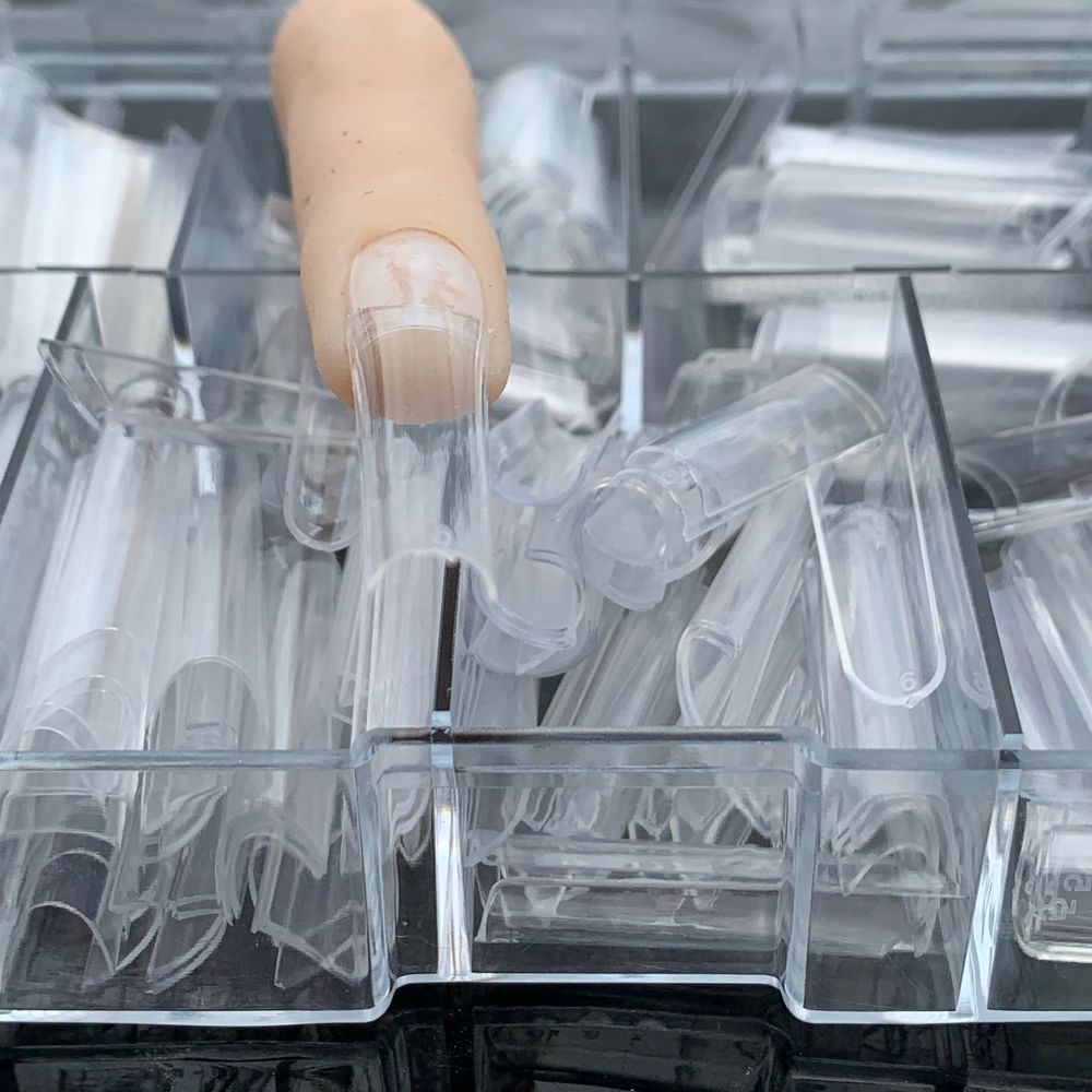 Clear XXL square C-curve nail tips - 13